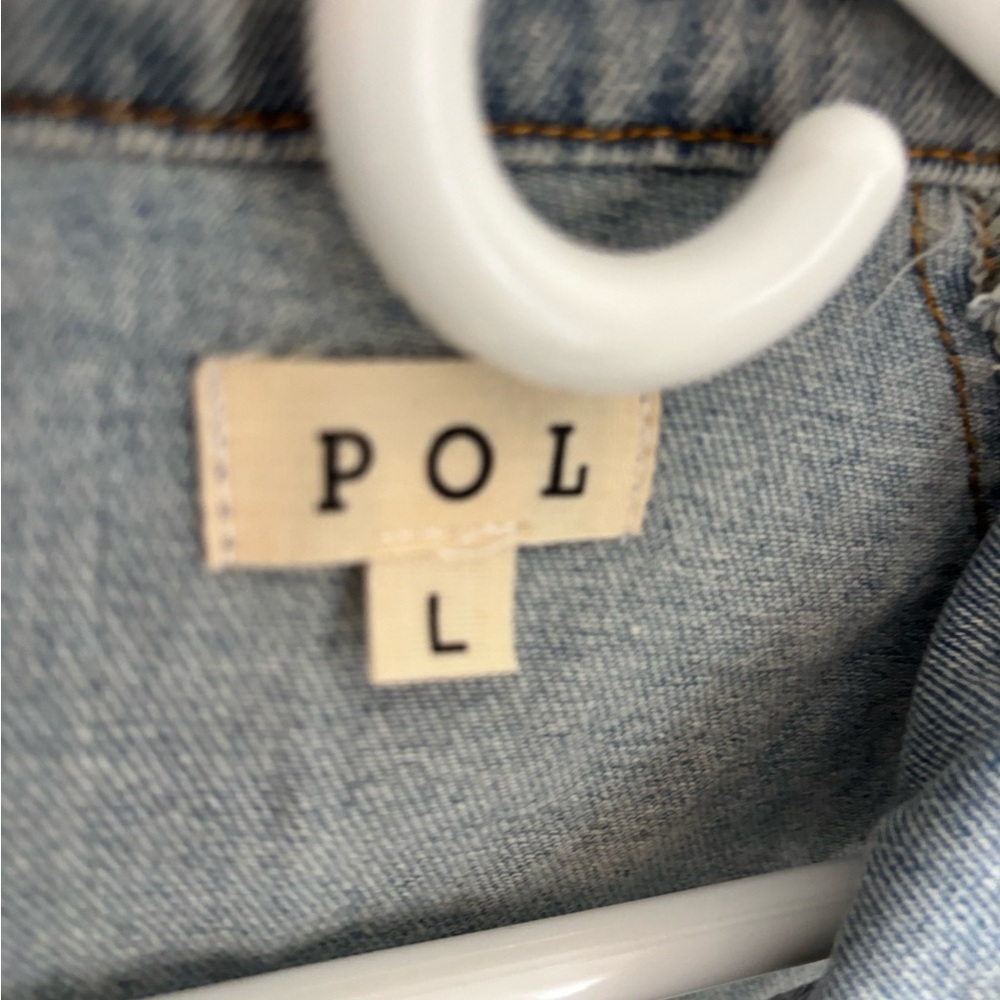 POL Blue Denim Jacket with White Lace Accents - Picture 4 of 10